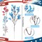 21 Pcs 4th of July Artificial Flowers, Red Blue White Patriotic Decorations Fake Flowers Home Decor Floral Arrangement for Veterans Day